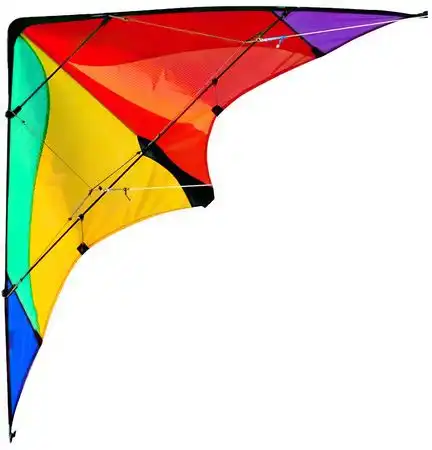 Elliot Delta Basic - Zweileiner-Lenkdrachen/Stabdrachen (2-Leiner) rtf (flugfertig) 117 cm x 59 cm Gfk-Vollstab 3 mm rainbow