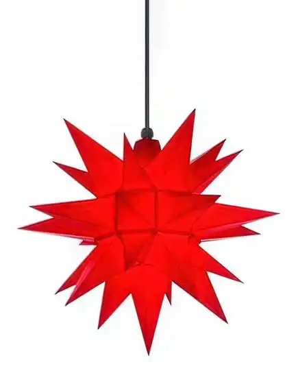 11111Herrnhuter Stern A4 Ø 40 cm Kunststoffstern - rot Wunderschöner und sehr hochwertiger Weihnachtsstern für Innen und Außen - das Original mit 25 Zacken