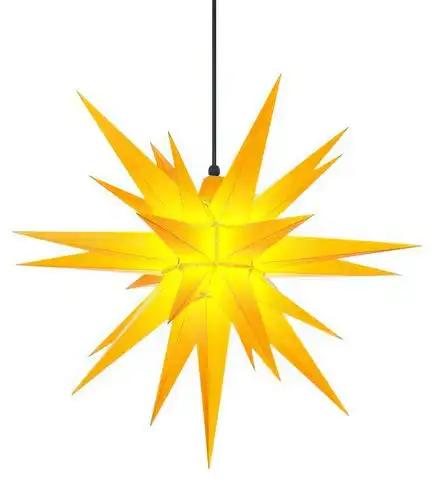 Herrnhuter Stern A7 Ø 68 cm Kunststoffstern - gelb Wunderschöner und sehr hochwertiger Weihnachtsstern für Innen und Außen - das Original mit 25 Zacken