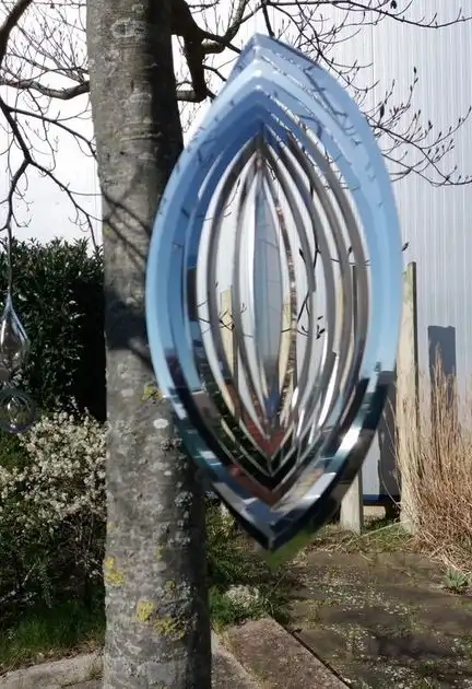 Elliot - Metallwindspiel hängend Edelstahl-Elipse 16 x 27 cm (längs hängend)