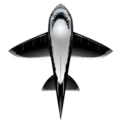 X-Kites Rare Air - Einleiner-Drachen/Kinderdrachen (1-Leiner) rtf (flugfertig) Shark 71 cm - 108 cm