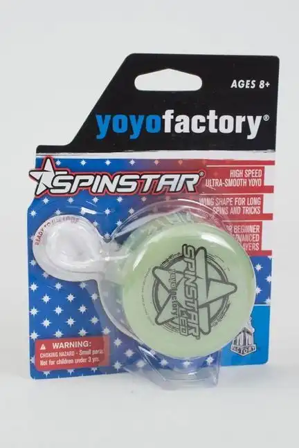 YoYoFactory LED Spinstar GLOW - YoYo für Beginner Fortgeschrittene und Profis Ø 58 mm B 37 mm 61 g fluoreszierend mit patentiertem Spielsystem