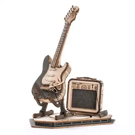 Robotime - DIY - Electric Guitar (DIY 3D Puzzle 22 x 10.5 x 17 cm) (Holzbausatz)