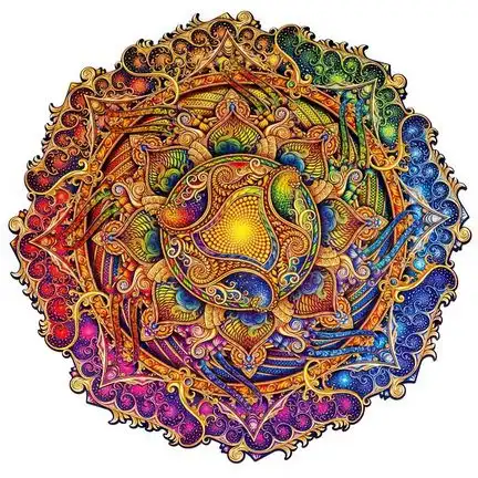 UNIDRAGON - Mandala des unerschöpflichen Reichtums (25 x 25 cm - Größe M) Holzpuzzle - 200 Teile