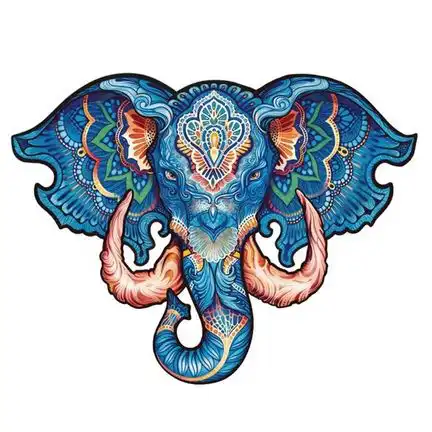 11111UNIDRAGON - Eternal Elephant (41 x 32 cm - Größe L) Holzpuzzle - 299 Teile