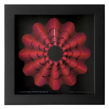CleverClocks - moderne dekorative Design-Tischuhr/Wanduhr Red Ribbon Größe M (24 cm x 24 cm)