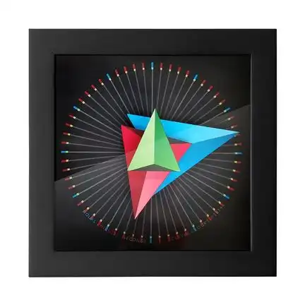 CleverClocks - moderne dekorative Design-Tischuhr/Wanduhr Triangle Größe S (14 cm x 14 cm)