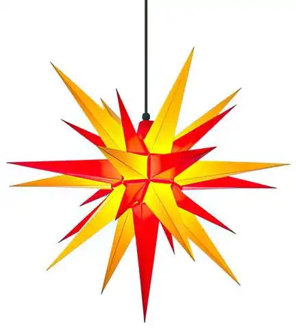 Herrnhuter Stern A7 Ø 68 cm Kunststoffstern - gelb/rot Wunderschöner und sehr hochwertiger Weihnachtsstern für Innen und Außen - das Original mit 25 Zacken