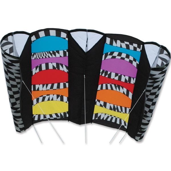 Premier Kites Large Power Sled Kite Teleflex - stabloser Einleiner-Lenkdrachen (Lifter/1-Leiner) KITE ONLY - 242 cm x 113 cm schwarz/bunt