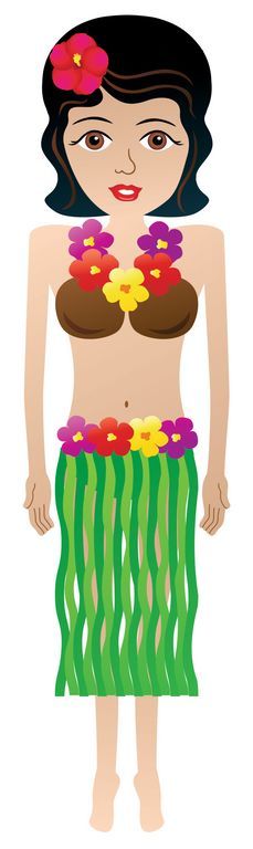 Premier Kites Einleiner-Drachen (1-Leiner) rtf (flugfertig) Hula Girl - Hawaii - 389 x 89 cm Gfk-Gestänge bunt