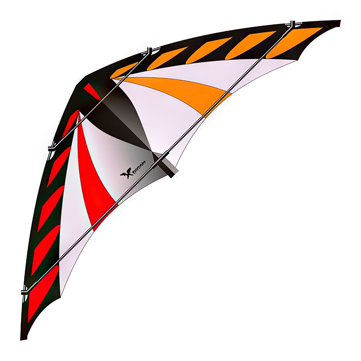 Elliot X-Dream Zweileiner-Lenkdrachen/Stabdrachen (2-Leiner) rtf (flugfertig) 180 cm x 61 cm 5 mm Cfk-Gestänge rot/orange/schwarz/grau