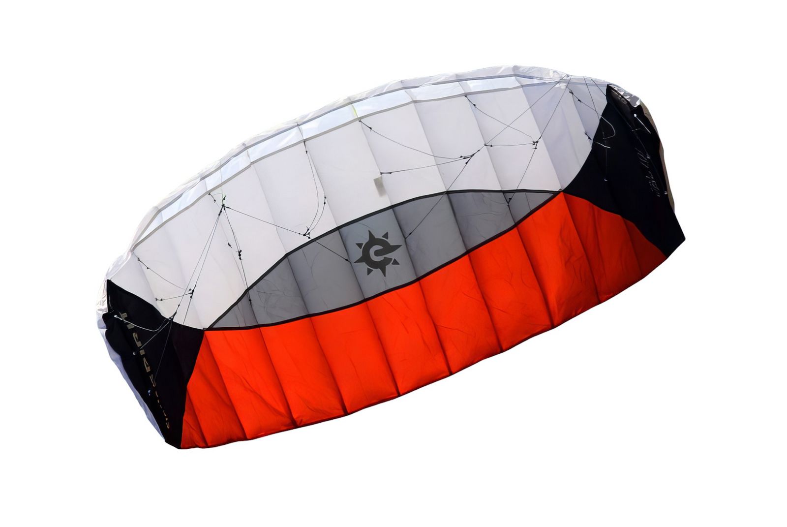 Elliot Sigma Spirit 1.5  Zweileiner-Lenkdrachen (Lenkmatte/Parafoil/2-Leiner) rtf (flugfertig) 140 cm x 50 cm schwarz/weiß/rot