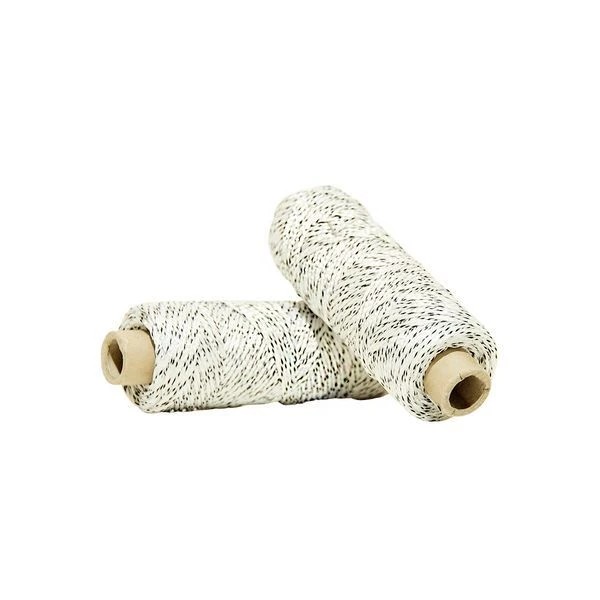 Polyester-Drachenschnur 45 daN 100 m 8-fach geflochten weiß-schwarz (EUR 0.06/m)