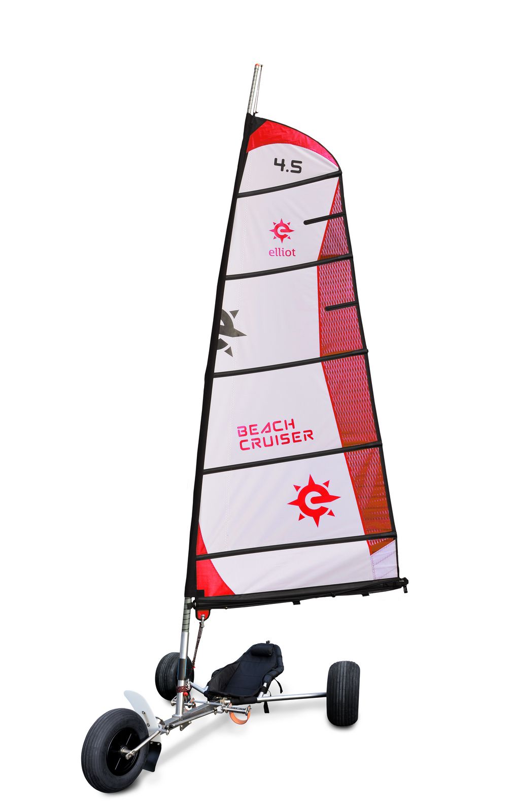 BeachCruiser Segel für Strandsegler 4.5 qm weiß/rot 