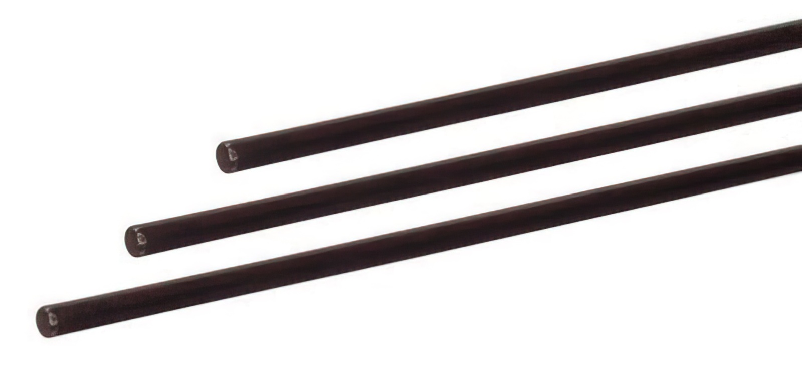 10 Stück - Gfk-Vollstab (Fiberglasstab/Glasfaserstab) 6  mm 200 cm schwarz für Drachen- und Modellbau Basteln Montagen Messebau Industrie Haushalt