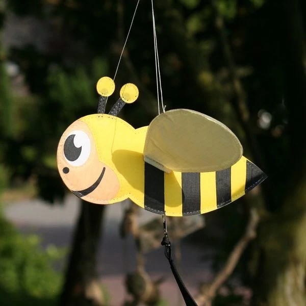 Windspiel stehend - Biene Rotordurchmesser Ø 32 cm x 54 cm Höhe 65 cm gelb/schwarz