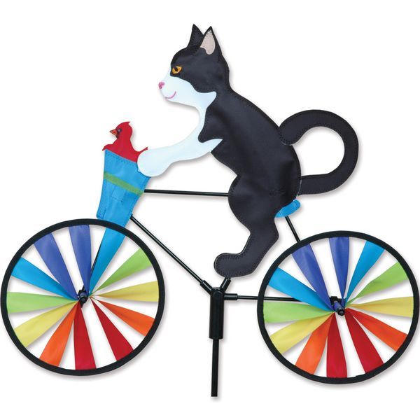 Windspiel stehend - Katze auf Fahrrad Ø 18 cm 50 cm x 48 cm Höhe 105 cm rainbow