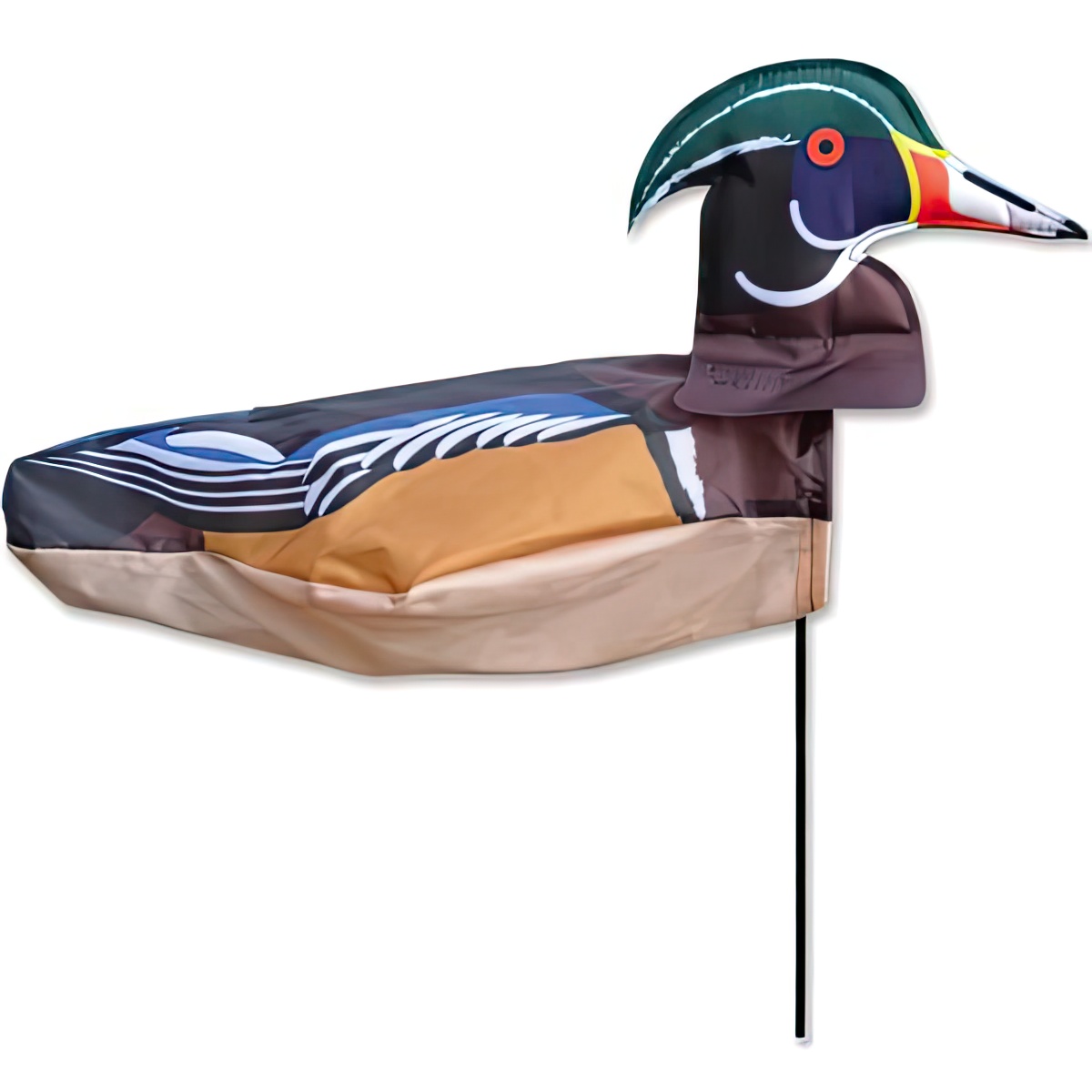 Windsack (Leinenschmuck/Windfänger) Ente 28 cm x 56 cm Höhe 62 cm grün/blau/braun