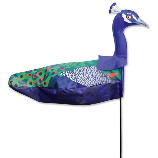 Windsack (Leinenschmuck/Windfänger) Pfau 34 cm x 55 cm Höhe 71 cm blau/grün