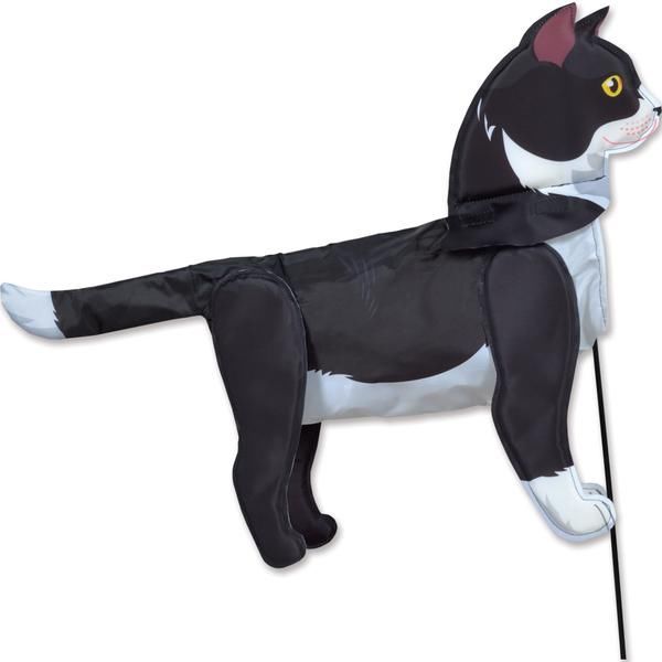 Windsack (Leinenschmuck/Windfänger) Katze 51 cm x 69 cm Höhe 69 cm schwarz/weiß