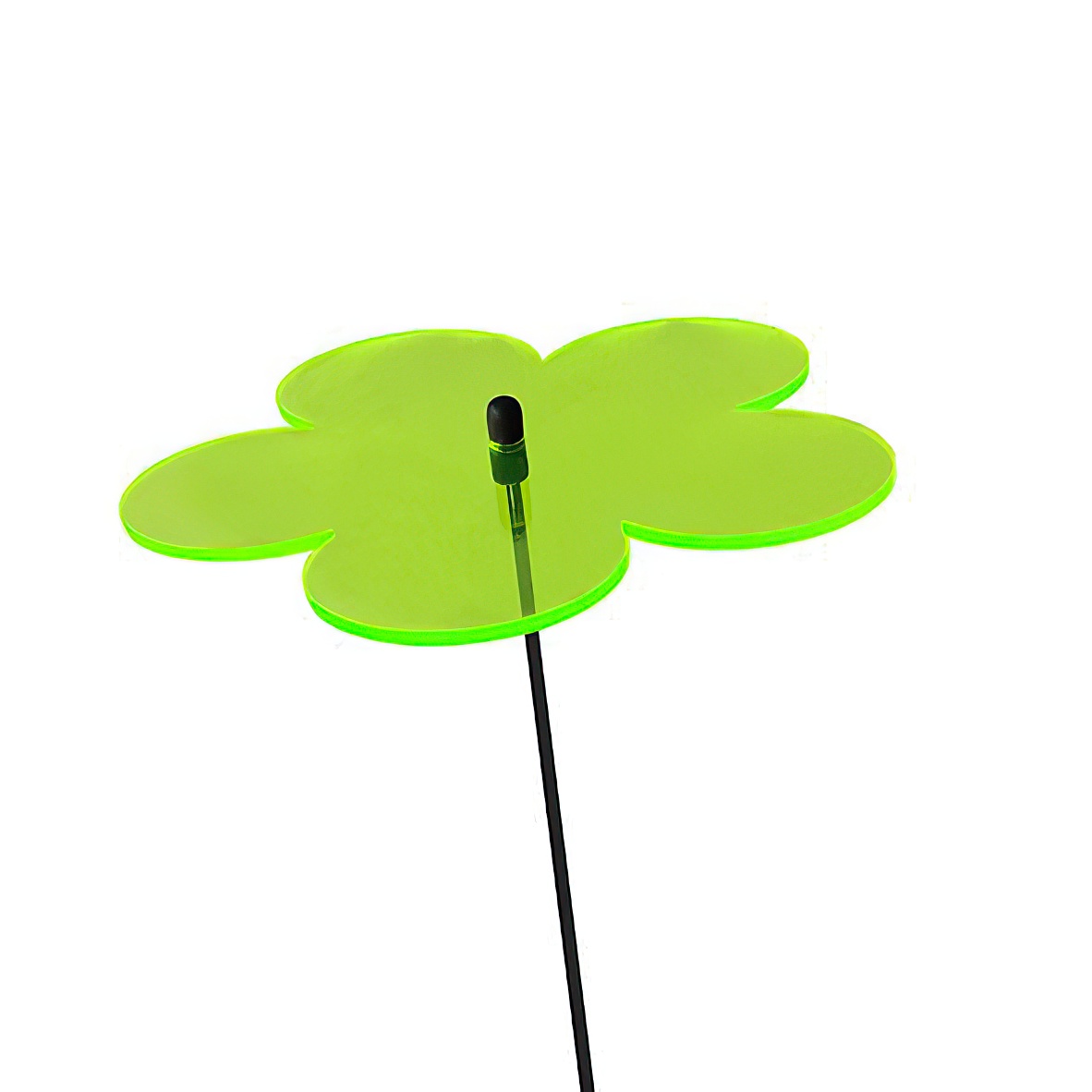 10 Stück - Sonnenfänger Lichtzauber - Blume mini 4 cm inkl. 20 cm Stab grün