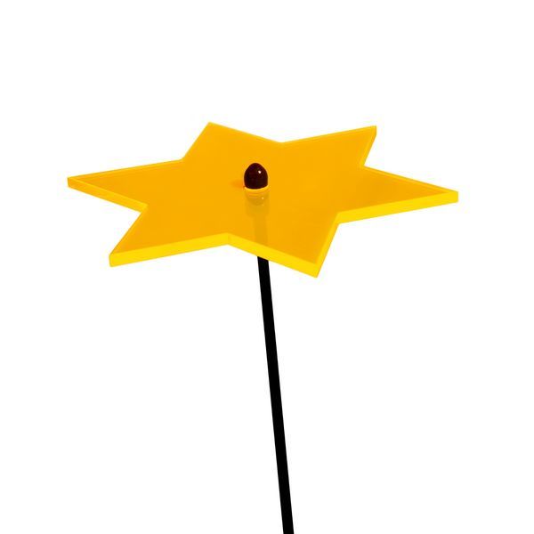 5 Stück - Sonnenfänger Lichtzauber - Stern mini 4 cm inkl. 20 cm Stab orange