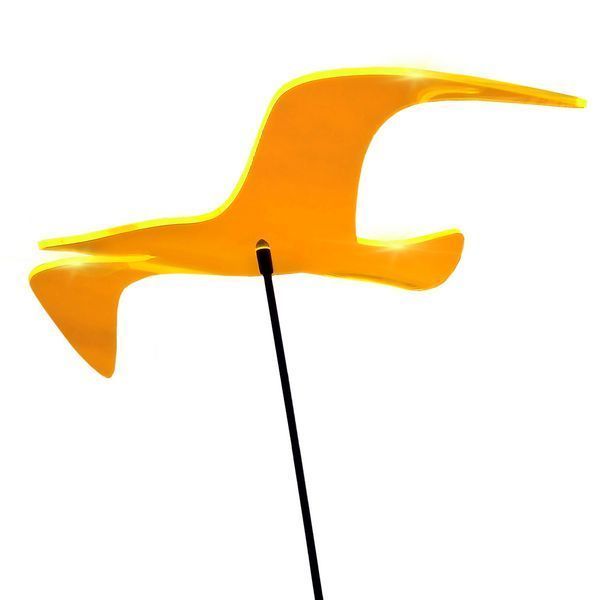 5 Stück - Sonnenfänger Lichtzauber - Vogel "Wing" mini 5 cm inkl. 20 cm Stab orange