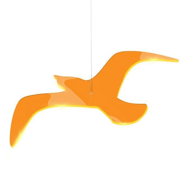 Sonnenfänger Lichtzauber - Vogel "Wing" 11 cm gebogen inkl. 30 cm Stab orange