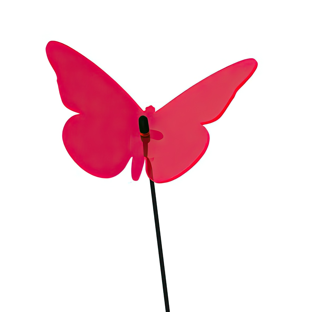 Sonnenfänger Lichtzauber - Schmetterling klein 10 cm gebogen inkl. 30 cm Stab rot