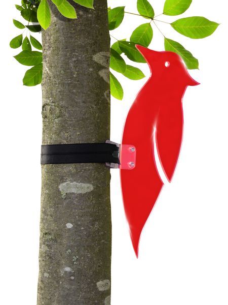 Sonnenfänger Lichtzauber - Specht 31 cm inkl. Baumbefestigung rot 