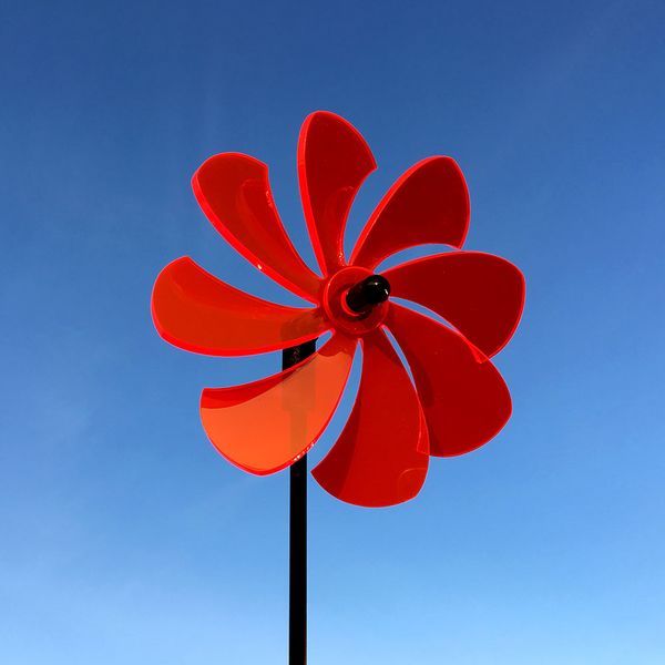 Sonnenfänger Lichtzauber - Windrad/stehendes Windspiel 12 cm inkl. 100 cm Stab rot