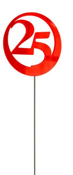 Sonnenfänger Lichtzauber - Jubiläumszahl/Jahreszahl "25" orange 6 cm inkl. 25 cm Stab