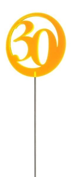 Sonnenfänger Lichtzauber - Jubiläumszahl/Jahreszahl "30" orange 6 cm inkl. 25 cm Stab