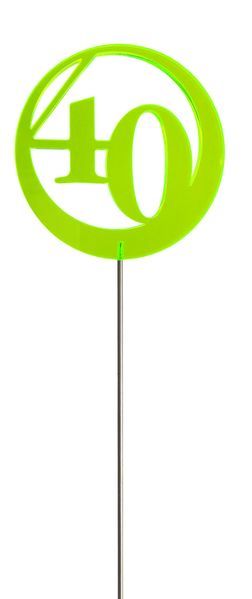 Sonnenfänger Lichtzauber - Jubiläumszahl/Jahreszahl "40" grün 6 cm inkl. 25 cm Stab