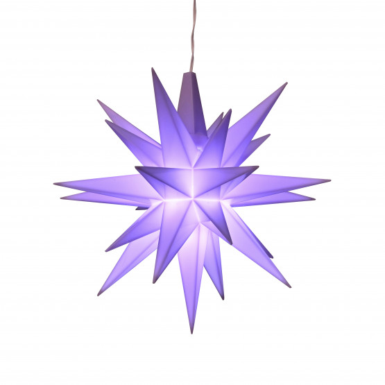 Herrnhuter Stern A1e Ø 13 cm Kunststoffstern inkl. LED - flieder - Sonderedition 2024 Wunderschöner und sehr hochwertiger Weihnachtsstern für Innen und Außen - das Original mit 25 Zacken