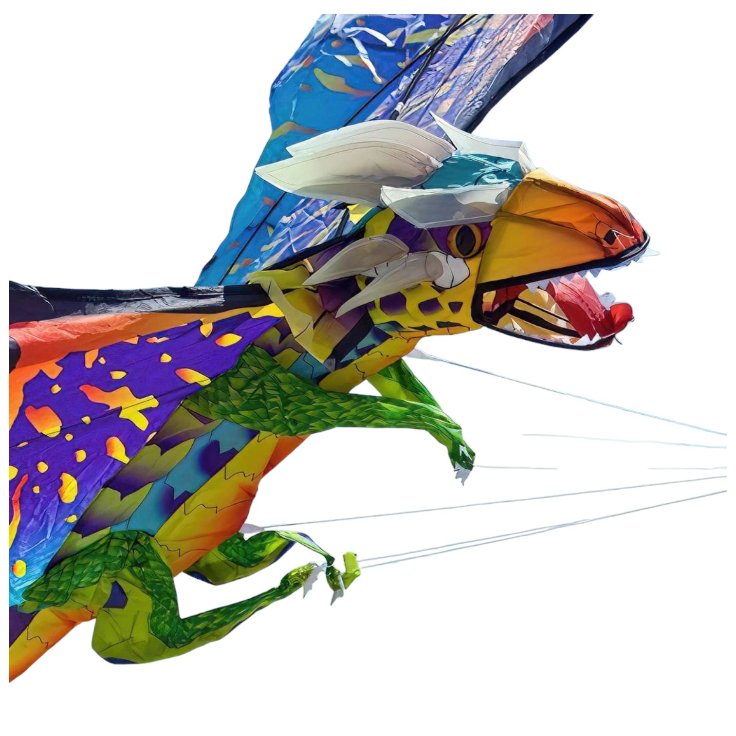 WindNSun 3D-Einleiner-Drachen/Kinderdrachen (1-Leiner) rtf (flugfertig) Drache 180 cm x 67 cm Polyestertuch mit Druck Gfk-Gestänge hot