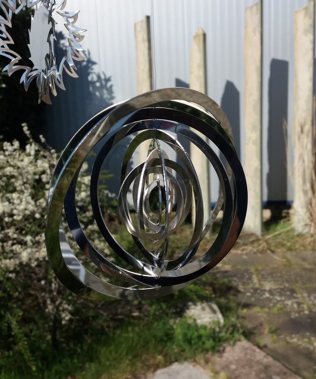Elliot - Metallwindspiel hängend Edelstahl-Kreis 20 cm 