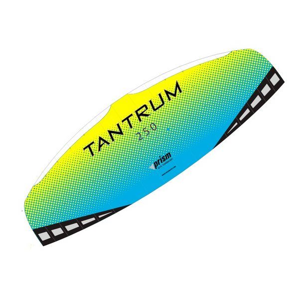 Prism Tantrum 250 Ocean Zweileiner-Lenkdrachen (Lenkmatte/Parafoil/2-Leiner) rtf (flugfertig) Spannweite 250 cm gelb/blau (Trainerkite)