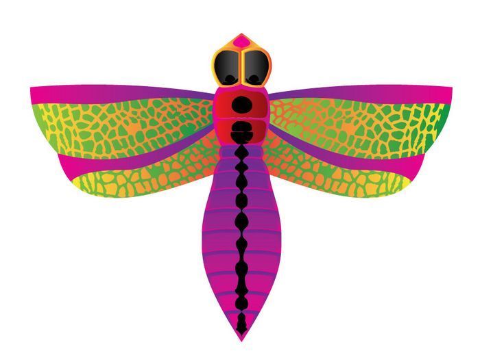 X-Kites Mini Micro Kites - Einleiner-Drachen/Kinderdrachen (1-Leiner) rtf (flugfertig) Libelle 10 cm x 13 cm bunt