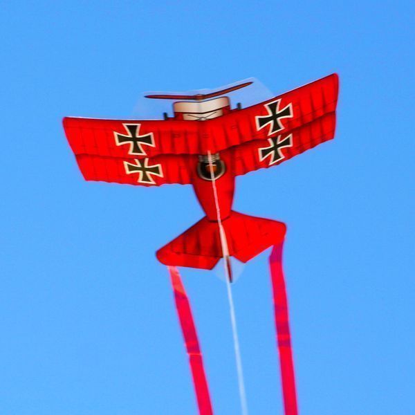 X-Kites Mini Micro Kites - Einleiner-Drachen/Kinderdrachen (1-Leiner) rtf (flugfertig) Red Baron 11 cm x 12 cm rot