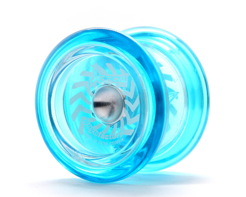 YoYoFactory Arrow - YoYo für Beginner Fortgeschrittene und Profis Ø 59 mm B 42 mm 64 g Blau - mit patentiertem Spielsystem