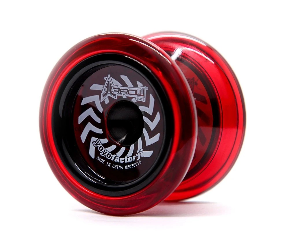 YoYoFactory Arrow - YoYo für Beginner Fortgeschrittene und Profis Ø 59 mm B 42 mm 64 g Rot - mit patentiertem Spielsystem