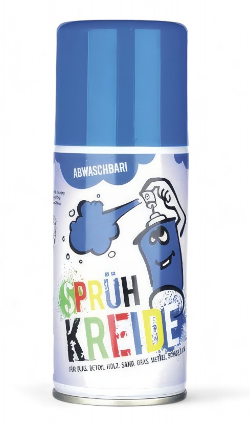 12 Stück - Elliot Sprühkreide - 150 ml blau abwaschbares Fun-Kreidespray (Markierspray) für Spiel Spaß und Fantasie