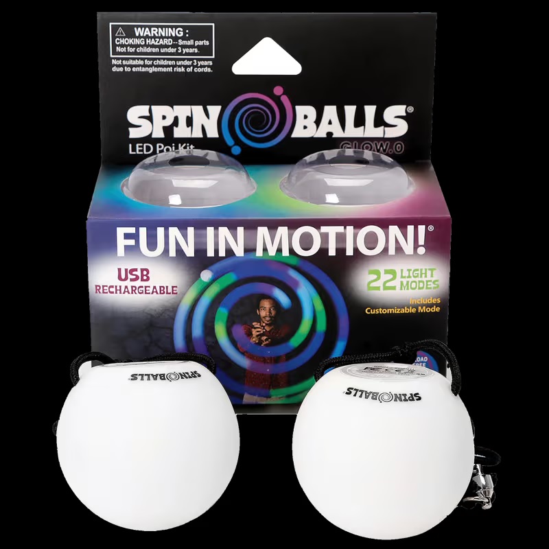 Spinballs LED Pois - Schwungball Set mit 2 leuchtenden Bällen 