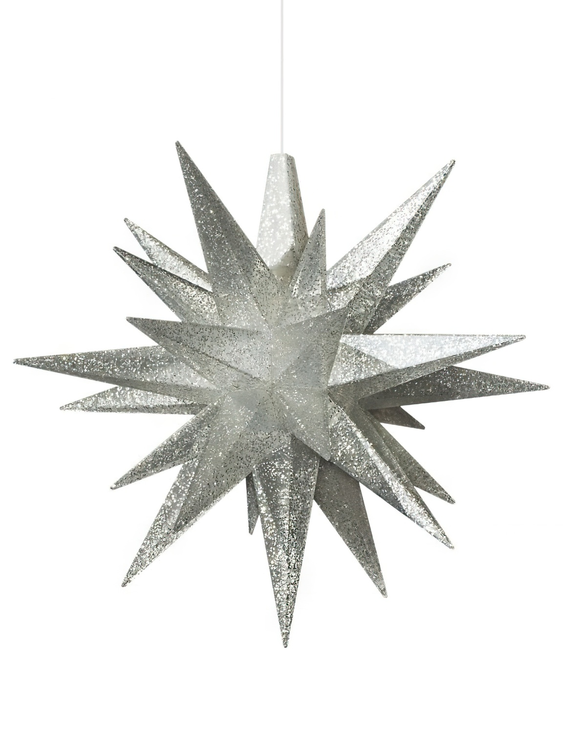 Herrnhuter Stern A1e Ø 13 cm Kunststoffstern inkl. LED - silber glitter - Sonderedition 2022 Wunderschöner und sehr hochwertiger Weihnachtsstern für Innen und Außen - das Original mit 25 Zacken