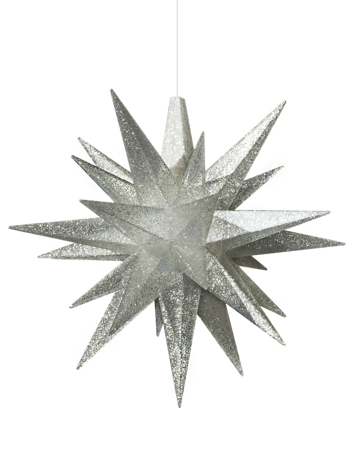 Herrnhuter Stern A1e Ø 13 cm Kunststoffstern inkl. LED - silber glitter - Sonderedition 2022 Wunderschöner und sehr hochwertiger Weihnachtsstern für Innen und Außen - das Original mit 25 Zacken