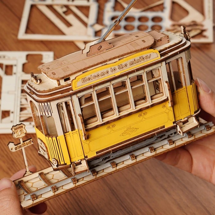 Robotime - DIY - Tram Car (DIY 3D Puzzle 18 x 5.8 x 14 cm)-/bilder/big/9190468_3.jpg