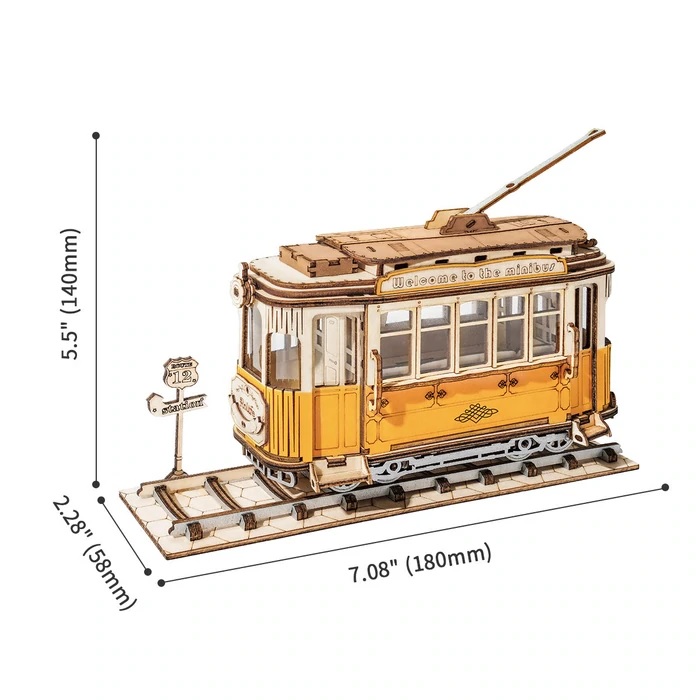 Robotime - DIY - Tram Car (DIY 3D Puzzle 18 x 5.8 x 14 cm)-/bilder/big/9190468_5.jpg