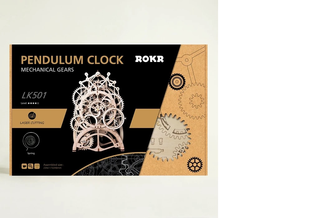 Robotime - DIY Pendulum Clock (DIY 3D Puzzle 23.4 x 11.7 x 34.6 cm)-/bilder/big/9190525_7.jpg