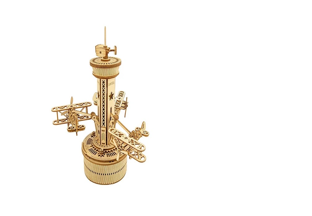 Robotime - DIY - Airplane Control Tower (DIY 3D Puzzle 19.5 x 19.5 x 25 cm) Kontrollturm (Holzbausatz)